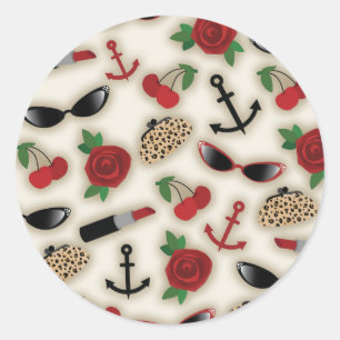 Vintage Glamour Inspired Envelope Seal Sticker