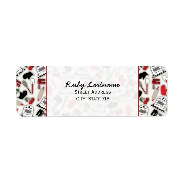 Vintage Glamour Kitchen Address Label (Front)