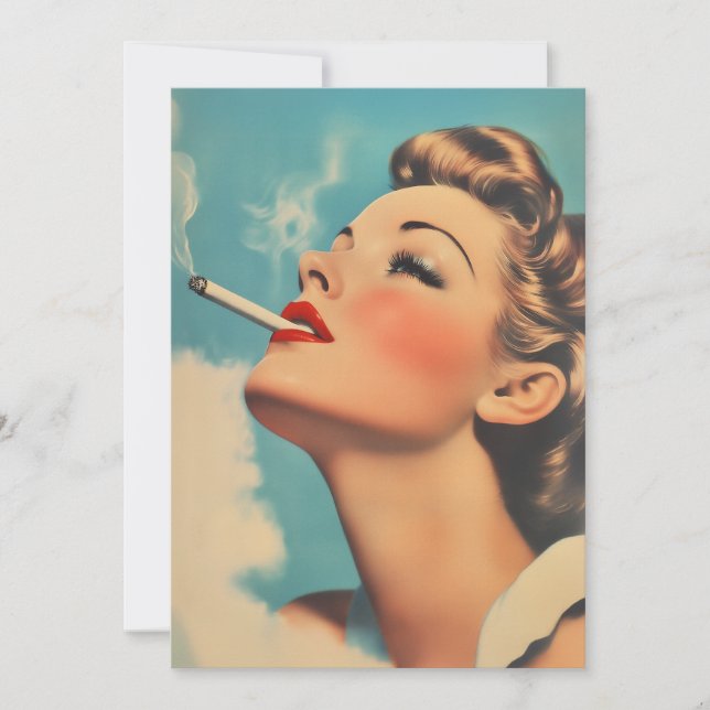 Vintage Glamour Smoking Ad Invitation (Front)