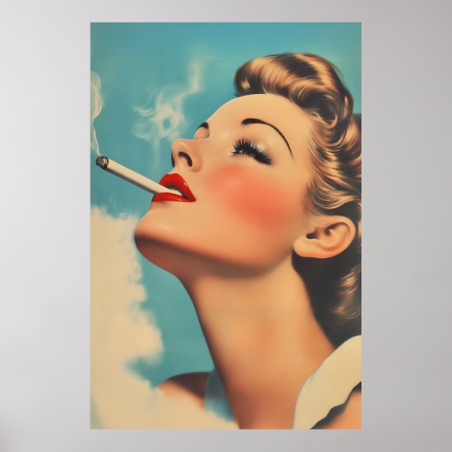 Vintage Glamour Smoking Ad Poster (Front)
