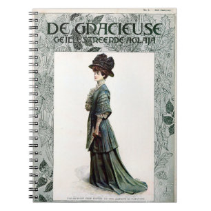 Vintage Glamourous Lady Fashion Illustration   Notebook
