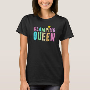 Vintage GLAMPING QUEEN Glamper Girl Camping Happy T-Shirt