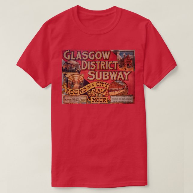 Vintage Glasgow City Subway T-Shirt (Design Front)