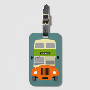 Vintage Glasgow Double Decker bus Luggage Tag