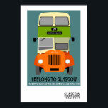 Vintage Glasgow Double Decker bus Pop Art Poster<br><div class="desc">Vintage Glasgow Double Decker bus Pop Art Poster</div>