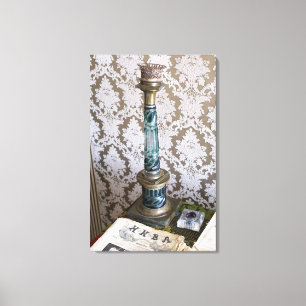 Vintage glass candleholder canvas print