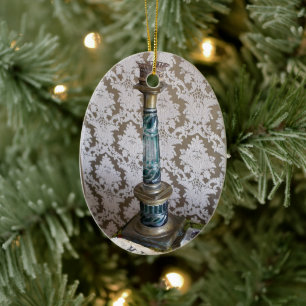 Vintage glass candleholder ceramic tree decoration