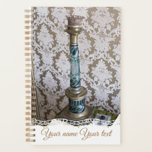 Vintage glass candleholder planner