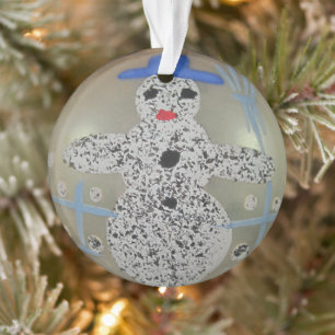 Vintage Glass Christmas Ball Snowman Hand Painted Ornament