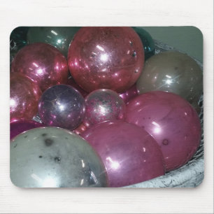 Vintage Glass Christmas Ornaments Still Life Mouse Mat