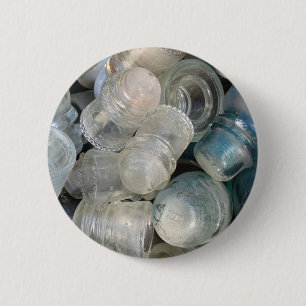 Vintage Glass Insulators 6 Cm Round Badge