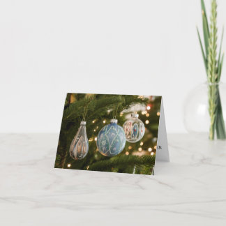 Vintage Glass Ornaments Christmas Card 
