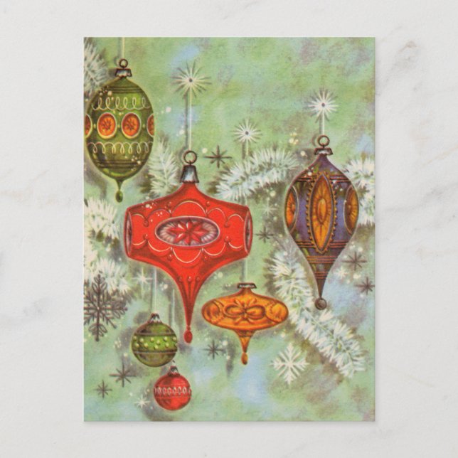 Vintage Glass Ornaments Postcard (Front)