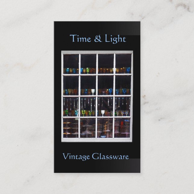 Vintage Glassware Shop Window Card (Front)
