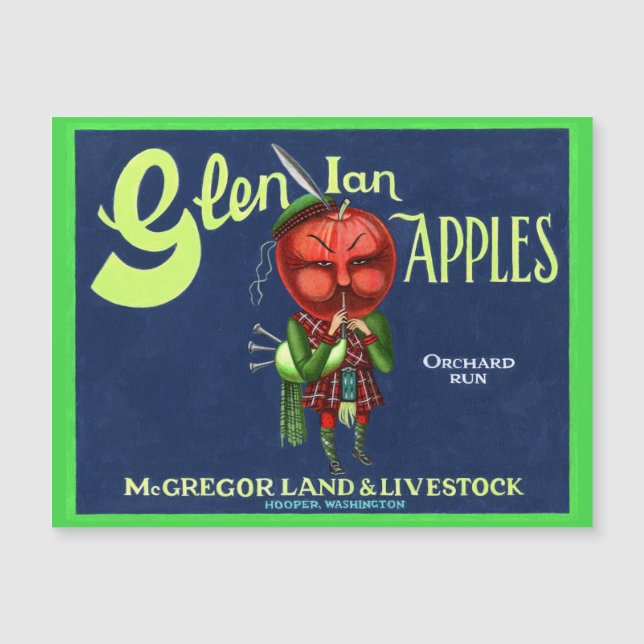 Vintage Glen Ian Apples Logo, Hooper, Washington,  (Front)