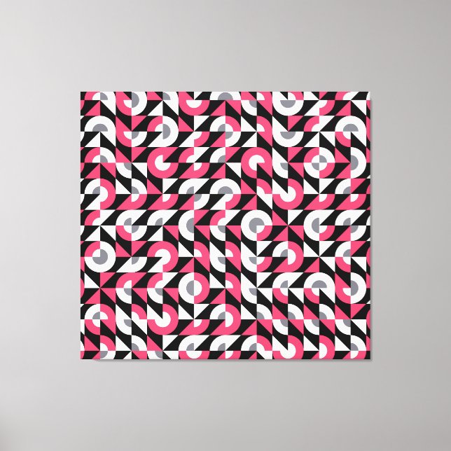 Vintage Glitch: Geometric Abstract Pattern Canvas Print (Front)