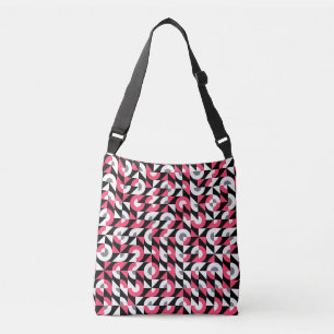 Vintage Glitch: Geometric Abstract Pattern Crossbody Bag
