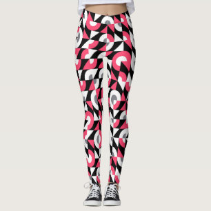 Vintage Glitch: Geometric Abstract Pattern Leggings