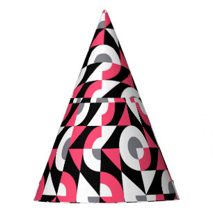 Vintage Glitch: Geometric Abstract Pattern Party Hat