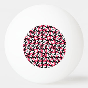 Vintage Glitch: Geometric Abstract Pattern Ping Pong Ball