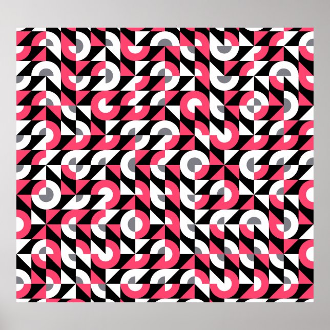 Vintage Glitch: Geometric Abstract Pattern Poster (Front)