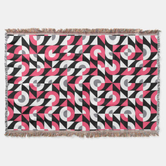 Vintage Glitch: Geometric Abstract Pattern Throw Blanket
