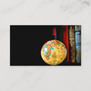 Vintage Globe and Books Business Card