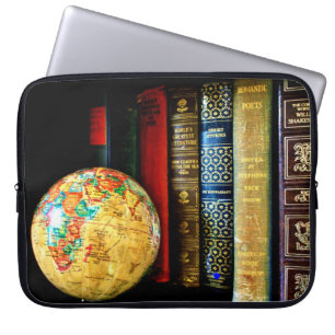 Vintage Globe and Books Laptop Sleeve