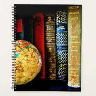 Vintage Globe and Books Planner