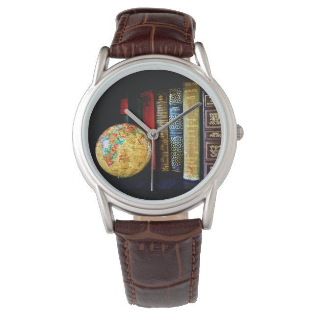 Vintage Globe and Books Watch (Front)