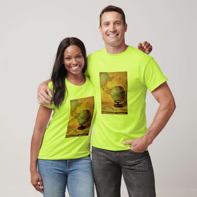 Vintage Globe and World Map T-Shirt (Unisex)