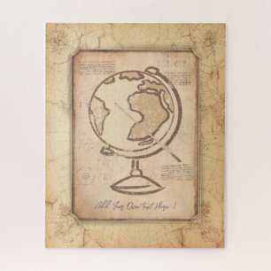 Vintage Globe. Geography & History Teacher Gift Jigsaw Puzzle