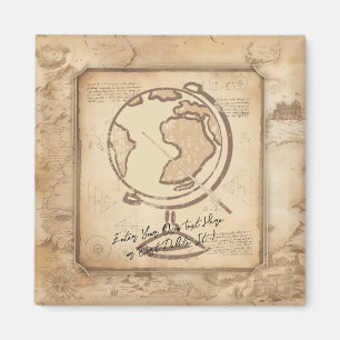 Vintage Globe. Geography & History Teacher Gift Magnet