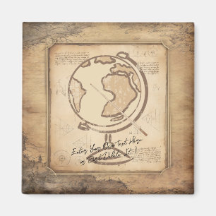 Vintage Globe. Geography & History Teacher Gift Magnet