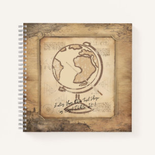 Vintage Globe. Geography & History Teacher Gift Notebook