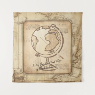 Vintage Globe. Geography & History Teacher Gift Tapestry