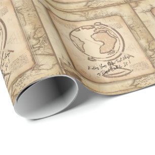 Vintage Globe. Geography & History Teacher Gift Wrapping Paper