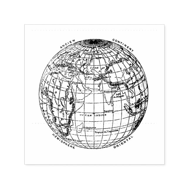 VINTAGE GLOBE RUBBER STAMP (Design)