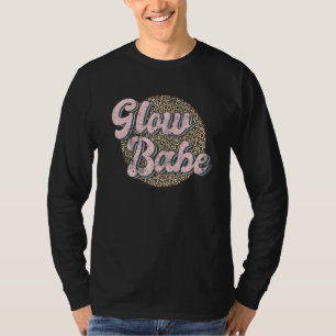 Vintage Glow Babe Leopard Skincare Saying Skin Est T-Shirt