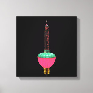 Vintage Glowing Holiday Bubble Light Canvas Print