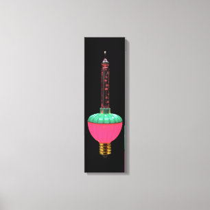 Vintage Glowing Holiday Single Bubble Light Canvas Print
