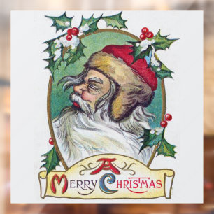 Vintage Gnome Christmas Window Cling