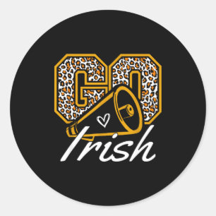 Vintage Go Cheer Irish School Srit For Women Girls Classic Round Sticker