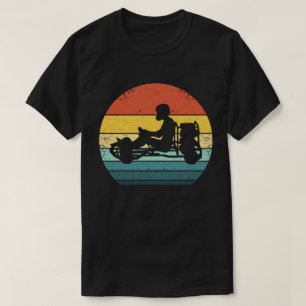 Vintage Go Karting Driver in a Retro Sunset T-Shirt