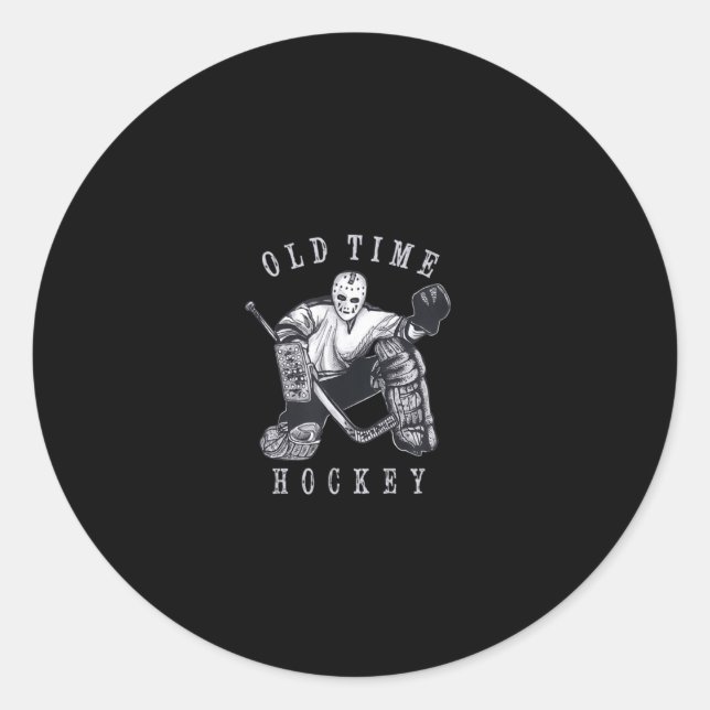 Vintage  Goalie Vintage Hockey  Classic Round Sticker (Front)