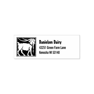 Vintage goat icon return address self-inking stamp