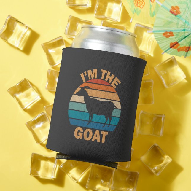 Vintage Goat Lover Retro I'm The Goat Can Cooler (In Situ Summer)