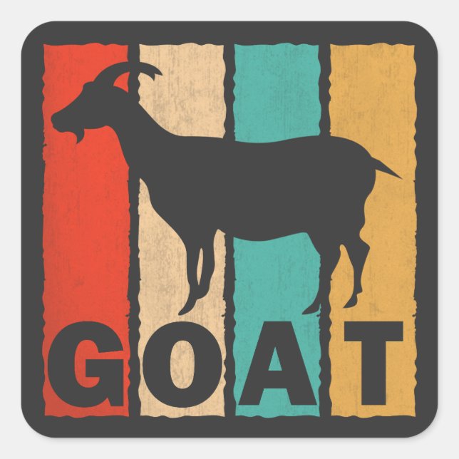 Vintage Goat Lover Retro Style Goat Square Sticker (Front)