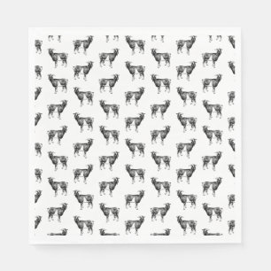Vintage Goat Print Pattern CUSTOM BACKGROUND COLOR Napkin