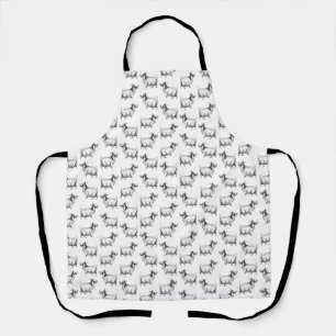 Vintage Goat with Leaf Antique Art CUSTOM BG COLOR Apron